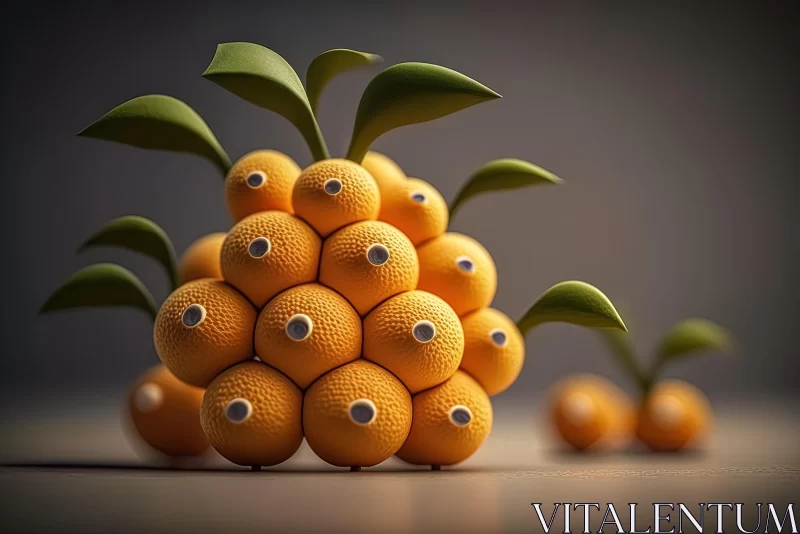 Intricate Cluster of Oranges: A Captivating Artwork AI Image