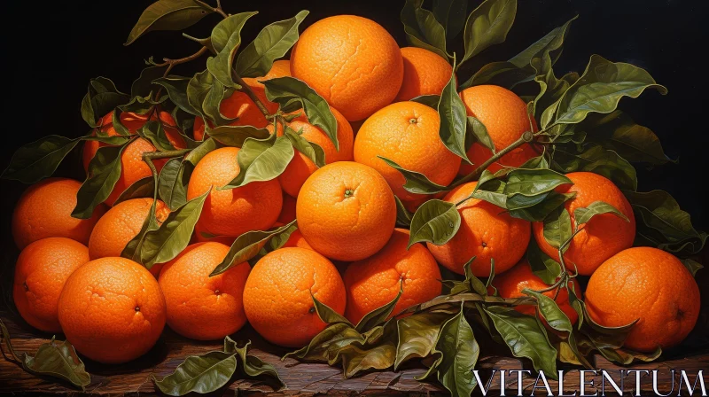 AI ART Ripe Oranges Still Life Composition