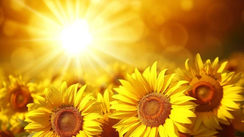 Sunflower Field in Bright Sunlight