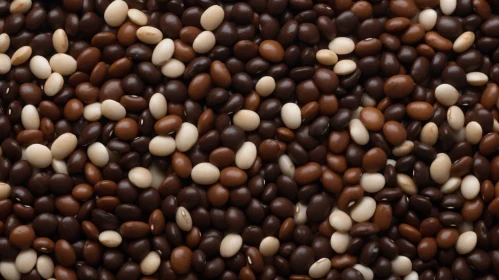 Colorful Chocolate Beans Pile on White Background