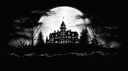 Eerie Haunted House Illustration