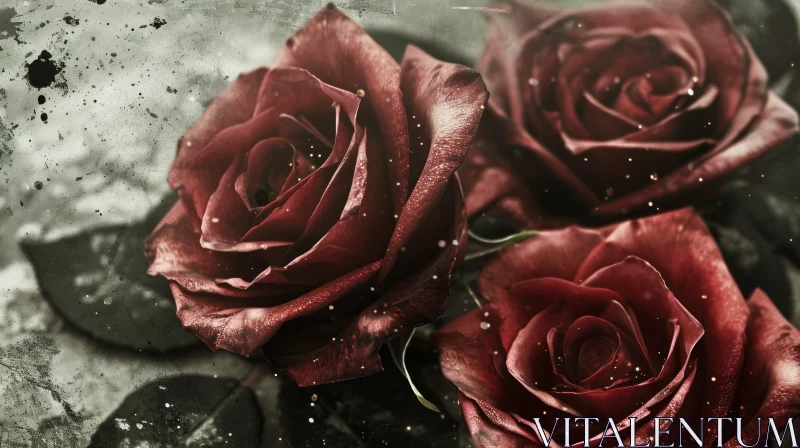 Exquisite Red Roses Bouquet - Close-Up View AI Image