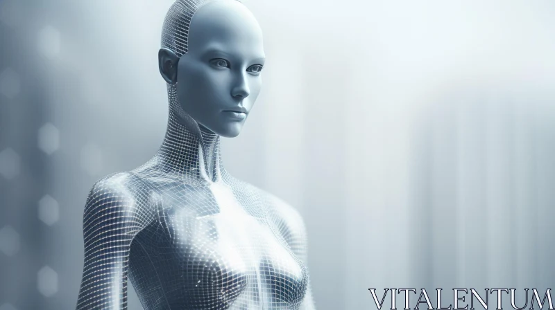 Futuristic Female Android 3D Rendering AI Image