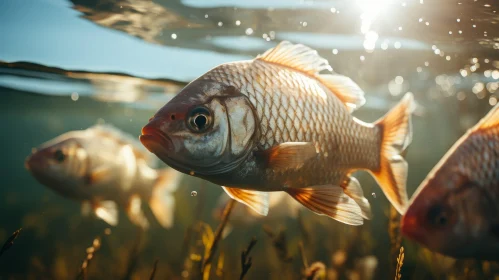 Goldfish Underwater Scene - Vivid Colors and Details