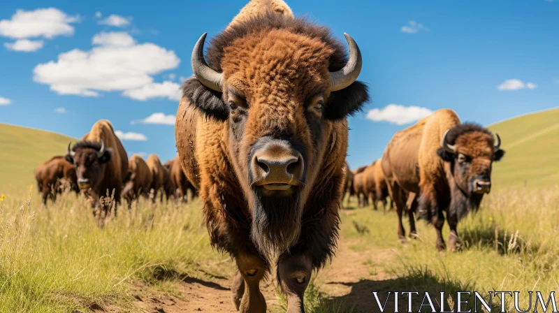 Impressive Bison in Natural Habitat AI Image