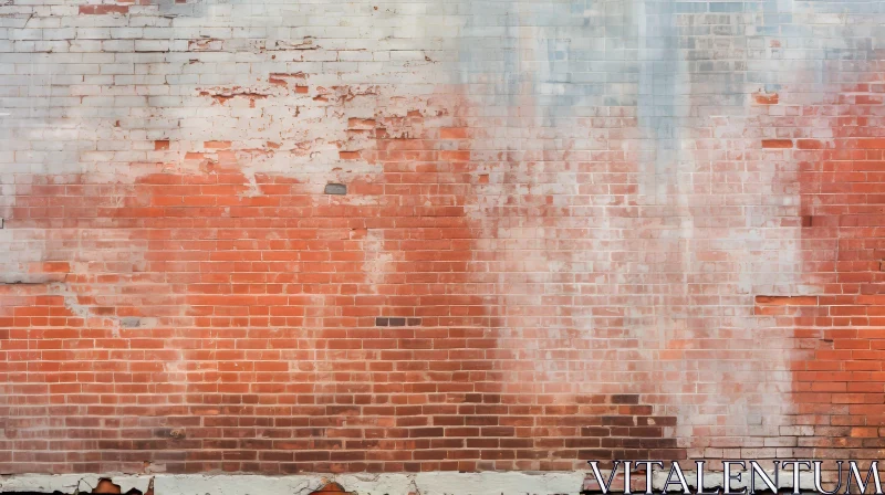 Weathered Brick Wall with Peeling Paint - Unique Perspective AI Image