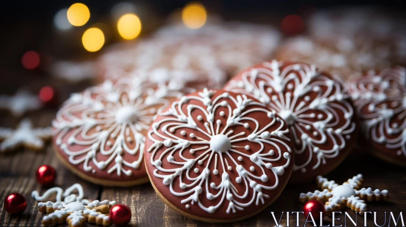 Snowflake Gingerbread Cookies - Festive Treats AI Image