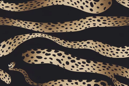 Mesmerizing Gold Background with Intricate Leopard Lines | Abstract Art