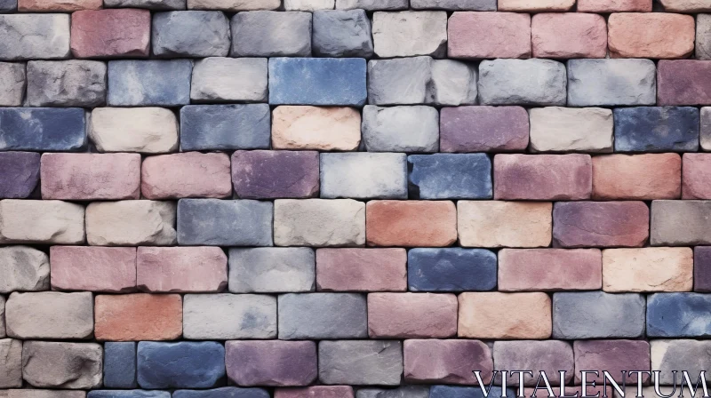 Colorful Brick Wall Texture Design AI Image