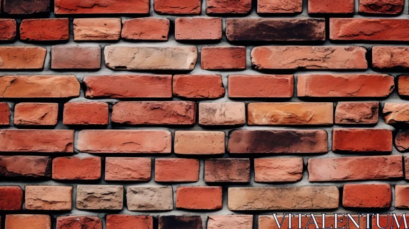 Rustic Red Brick Wall with White Mortar AI Image