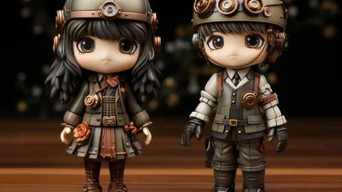 Steampunk Characters 3D Rendering
