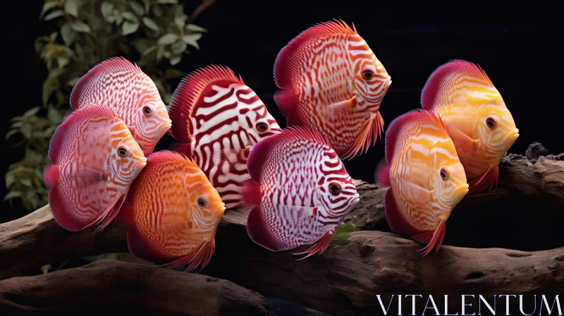 AI ART Vivid Discus Fish Swimming in Formation