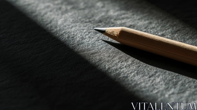 Minimalist Pencil on Concrete - Artistic Photography AI Image