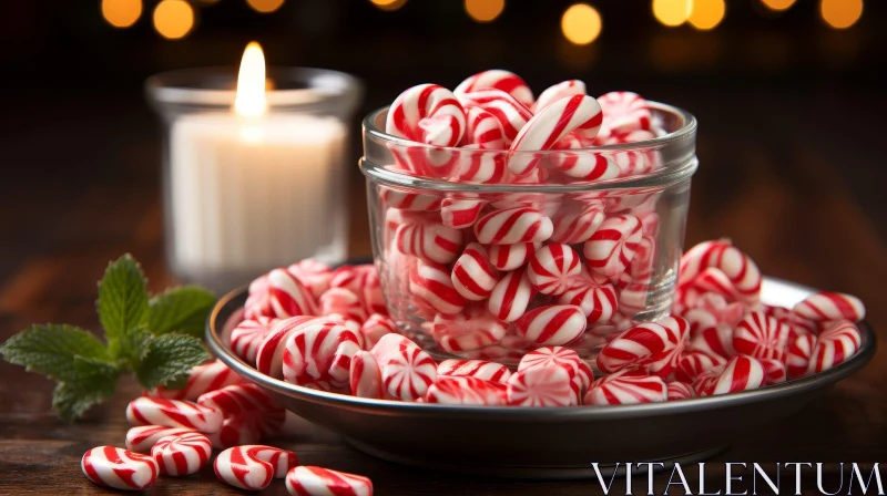 Delicious Peppermint Candy Still Life AI Image