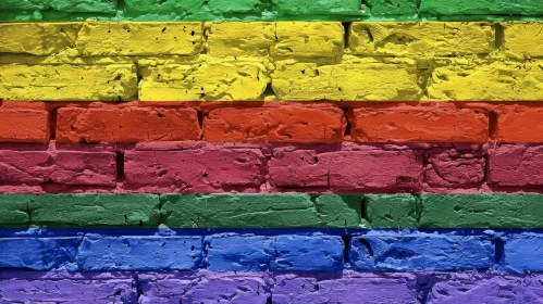 Rainbow Brick Wall - Symbol of Diversity and Inclusion