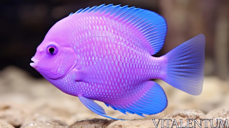 Purple Fish Swimming in Clear Blue Sea AI Image