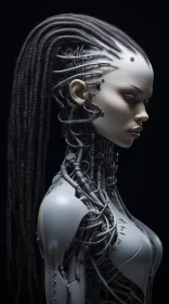 Futuristic Female Cyborg 3D Rendering