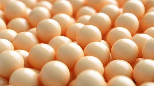 Glossy Pale Orange Spheres Close-Up