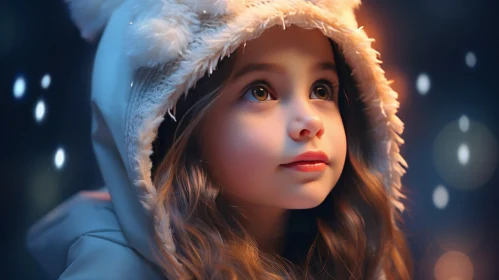 Soft Portrait of a Little Girl with Brown Eyes