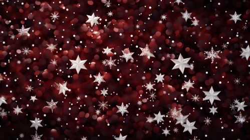 Festive Christmas Background with Snowflakes and Stars