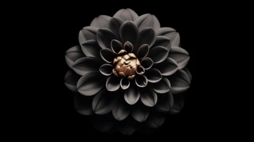 Dark Flower with Yellow Center - Moody Floral Image