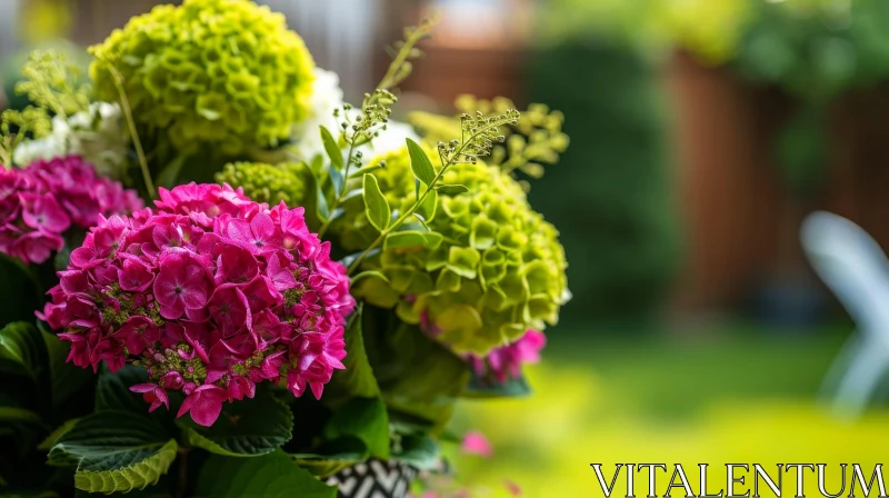 Dreamy Hydrangea Bouquet Close-Up AI Image