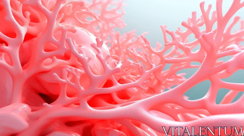 AI ART Pink Coral Reef 3D Illustration