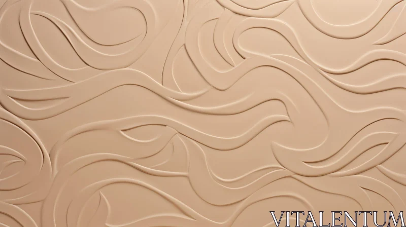 Beige Textured Wave-Like Pattern Close-Up AI Image