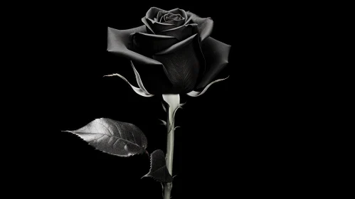 Black Rose in Full Bloom