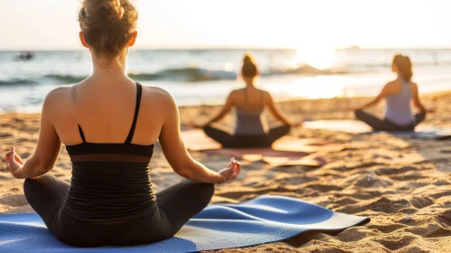 Tranquil Sunset Meditation on Beach