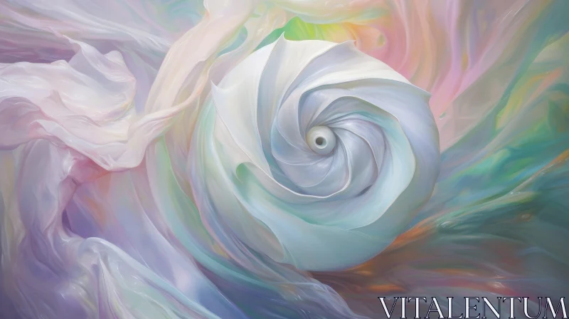 Ethereal Abstract Painting with Organic Shapes AI Image