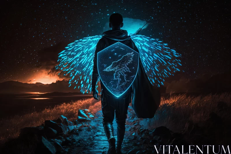 Glowing Wings Fantasy Art - Hyper-Realistic Illustration AI Image