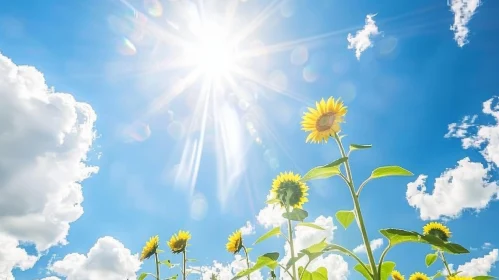 Sunflower Field in Bright Sunlight