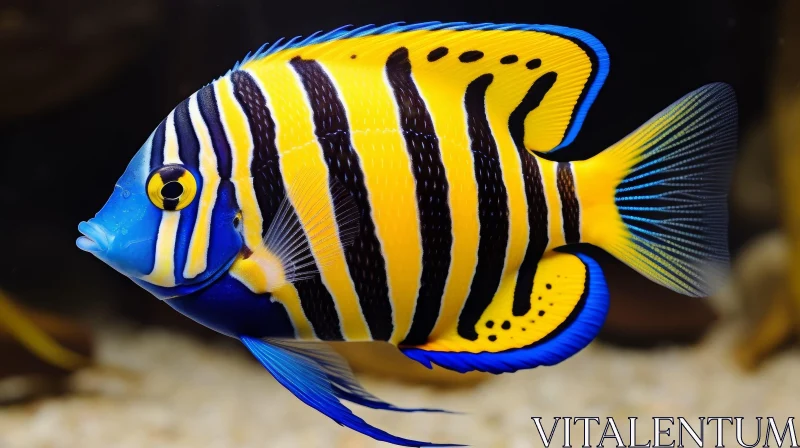 Colorful Fish Swimming in Dark Blue Water AI Image