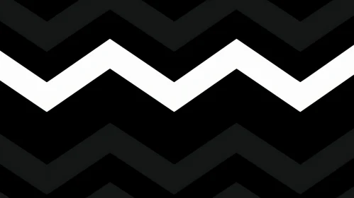 Monochrome Zigzag Pattern - Vector Illustration