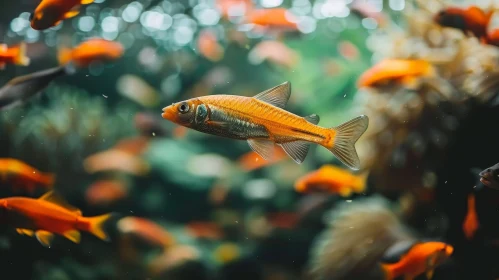Orange Fish in Aquarium: Underwater Beauty Captured