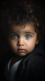 Serious Portrait of a Young Child