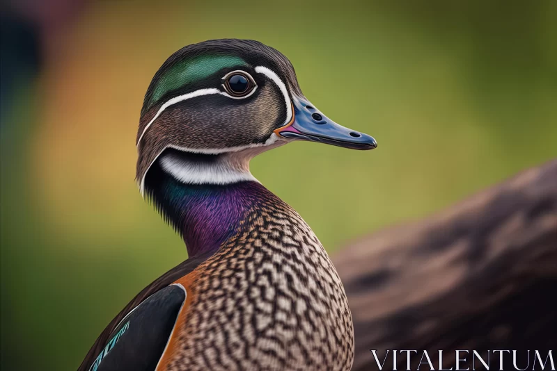 Colorful Wood Duck Portrait | Vibrant Bird Photography AI Image