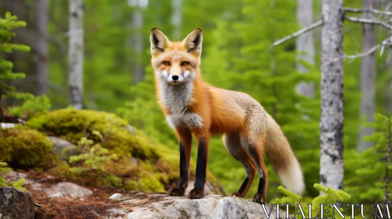 AI ART Majestic Red Fox in Forest - Wildlife Photography