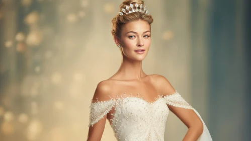 Elegant Bride in Wedding Dress
