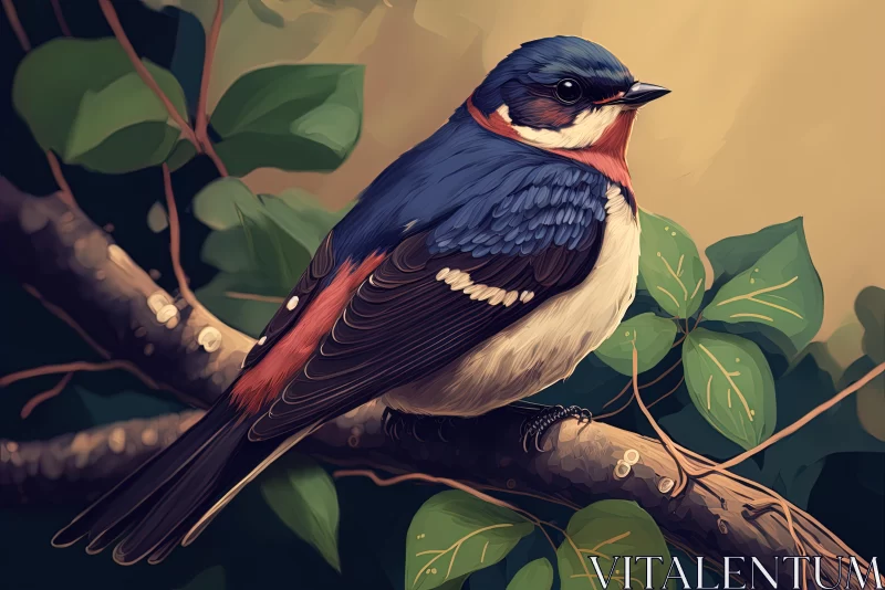 Captivating Bird Illustration with Hyper-Realistic Details AI Image