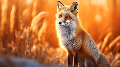 Red Fox in Field - Nature Wildlife Photography