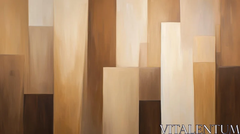 Warm Abstract Vertical Stripes Painting AI Image