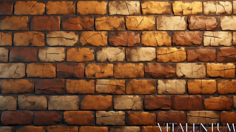 Weathered Brick Wall Texture with Colorful Hues AI Image