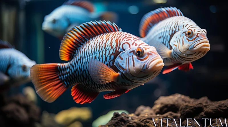 Colorful Fish Swimming in Blue Water AI Image