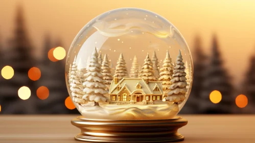 Winter Snow Globe 3D Rendering