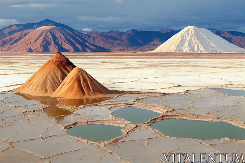 Sublime Salt Mountains: Captivating Color Contrasts and Spectacular Backdrops AI Image