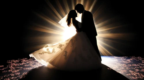 Romantic Silhouette Wedding Photo