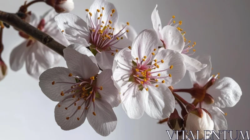 Delicate Cherry Blossom Branch - Spring Renewal Beauty AI Image