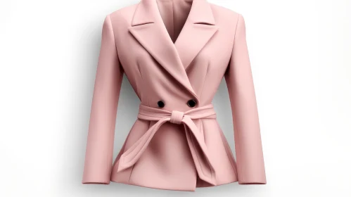 Elegant Pink Women's Suit Jacket with Belt